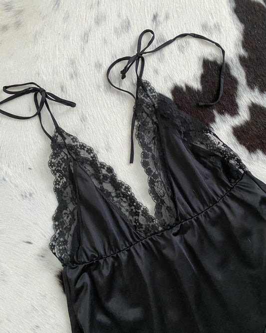 Black & Floral Lace Camisole | Size L/XL