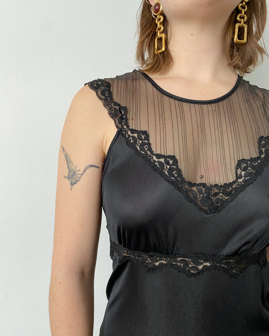 Stunning Black Maxi Slip Dress | Size M