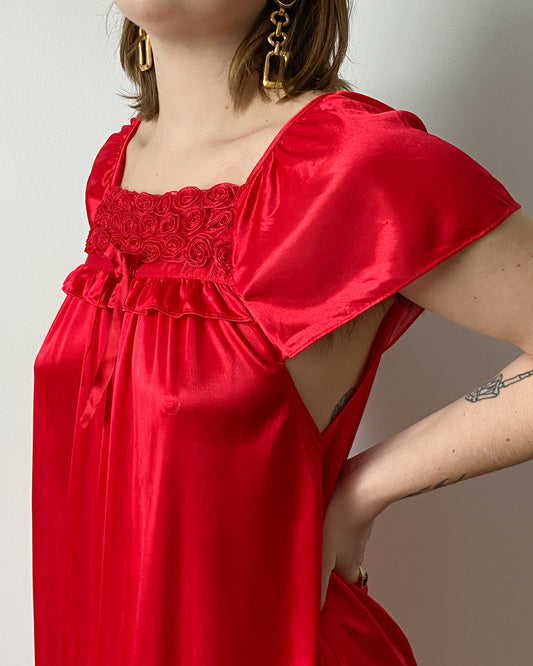 Red Valentines Day Semi-Sheer Nightie | Size L