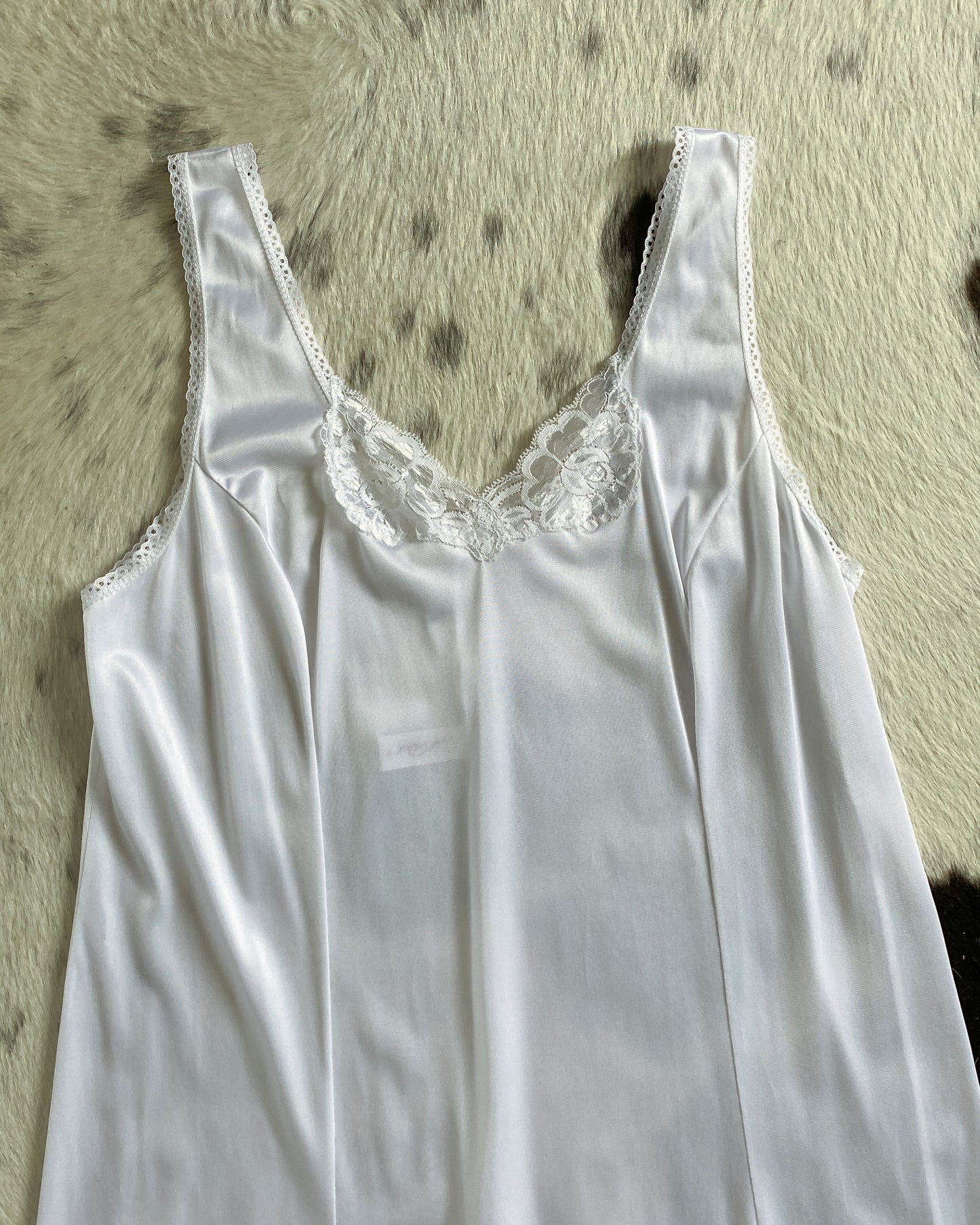 White Semi-Sheer Slip Dress | Size L