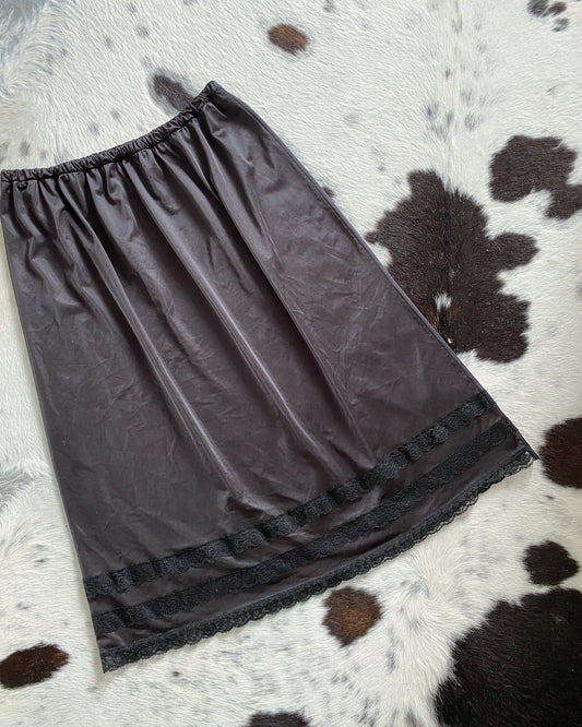 Black Slip Skirt | 30-32" Waist
