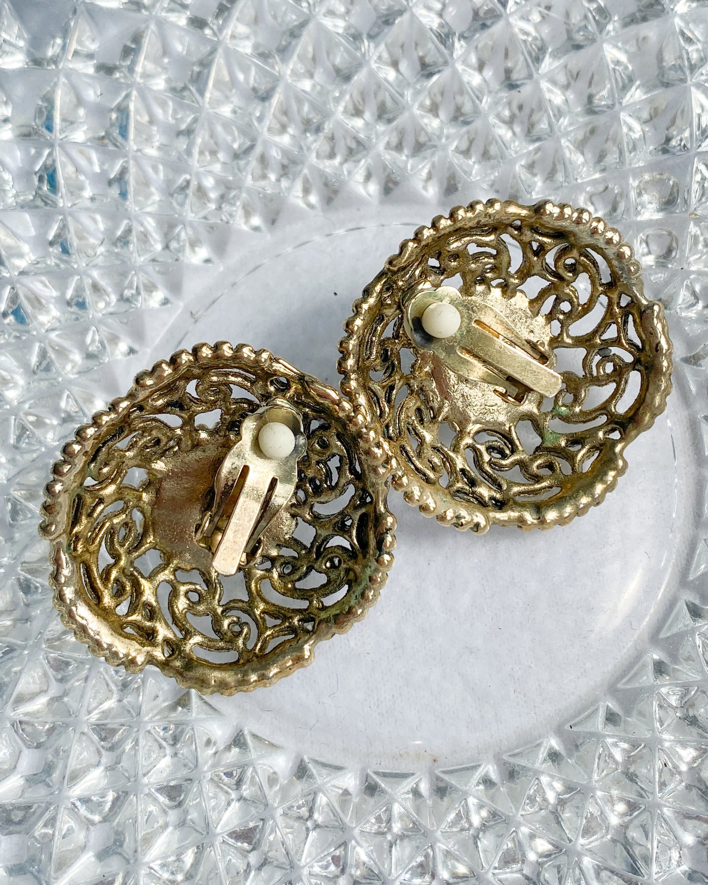 Gold & Pearl Clip On Earrings