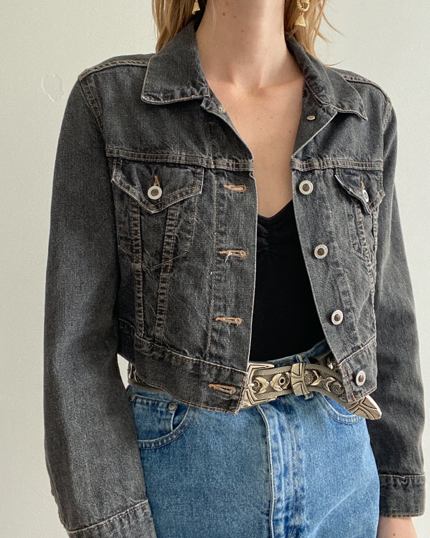 1990s Levi's Silver Tab Cropped Denim Jacket | Size XS-M