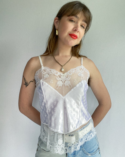 Vintage White Lace Camisole, Made in NZ | 12