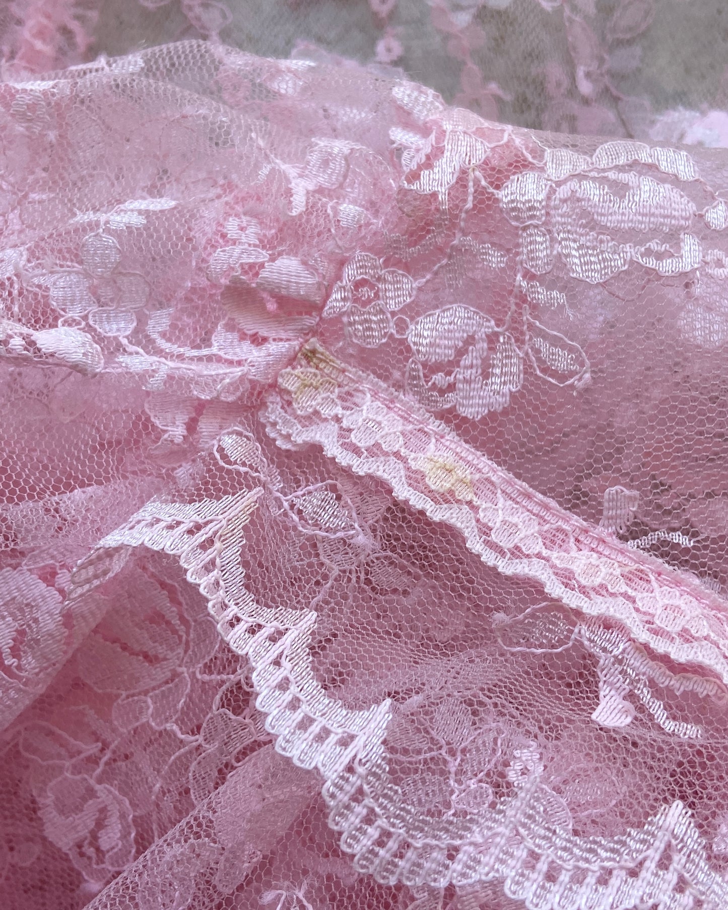 Baby Pink Peplum Lace Blouse | 12-14