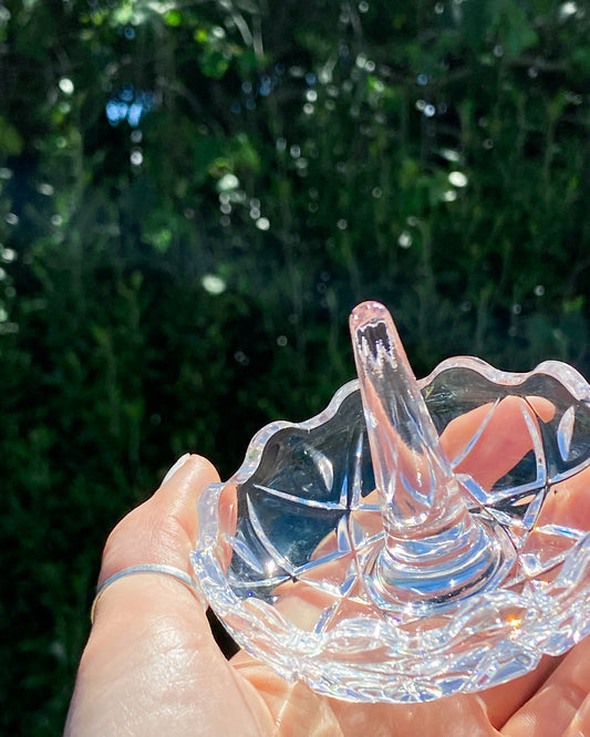 Vintage Crystal Glass Ring Holder