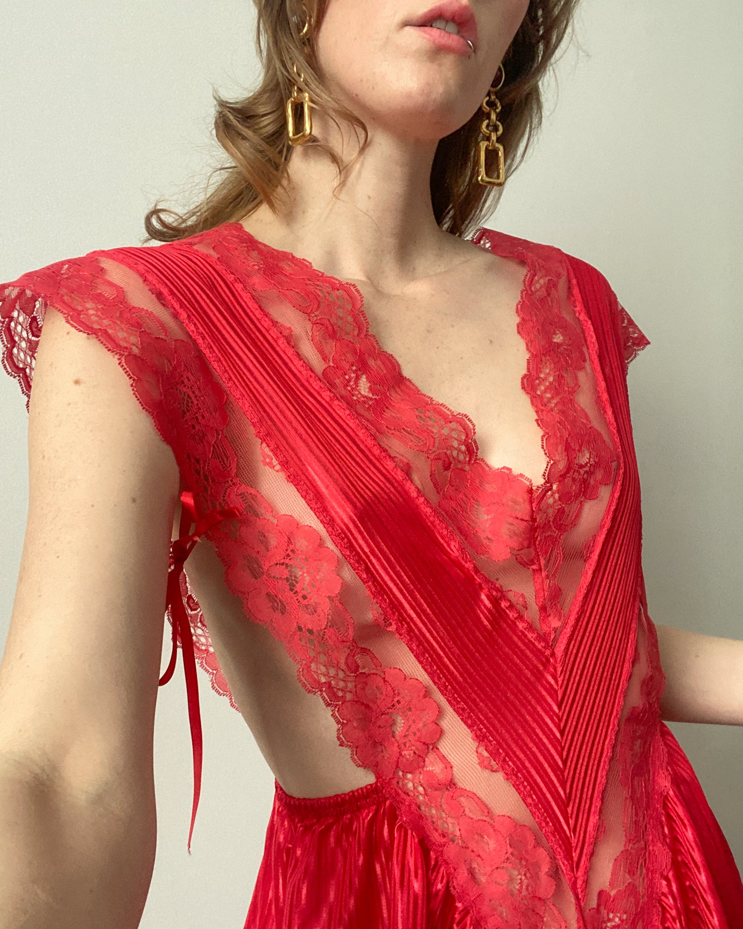 Stunning Red Lace Teddy, Made in Canada | Size M