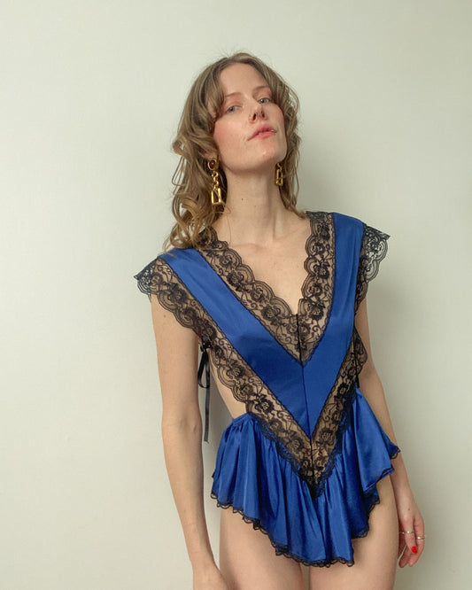 Stunning Navy & Black Lace Teddy | Size M/L