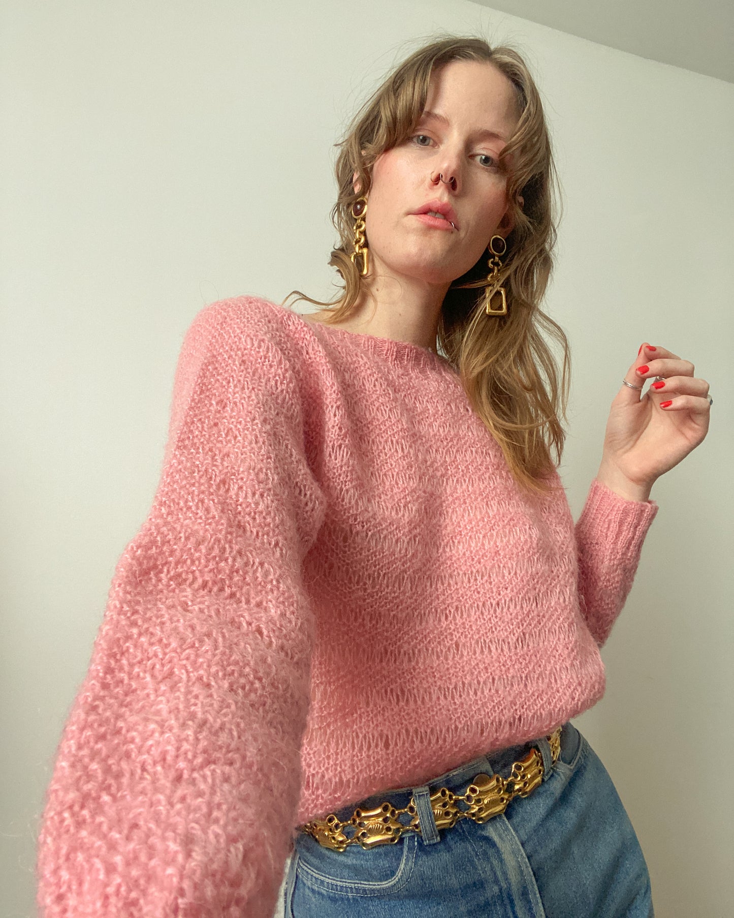 Dusky Pink Knit Sweater | Size M