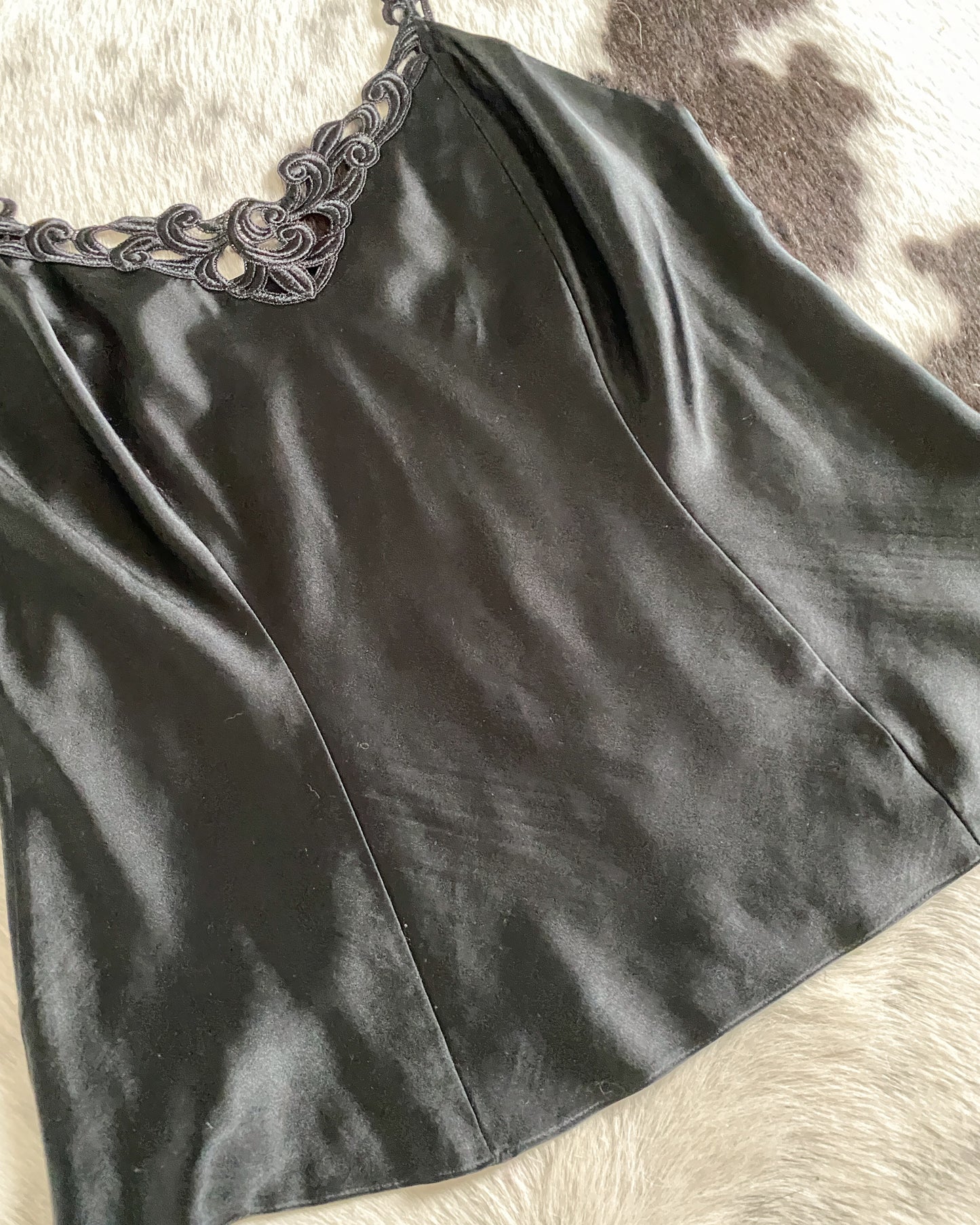 Vintage Black Camisole | Size L/XL