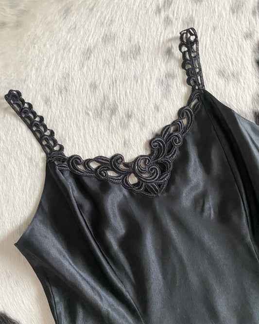 Vintage Black Camisole | Size L/XL