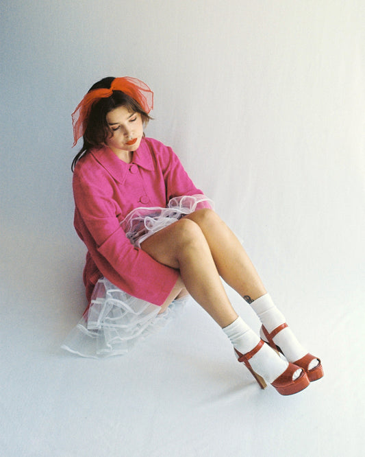 Vintage Fuchsia Light Weight Knit Coat - Made in AUS | 16