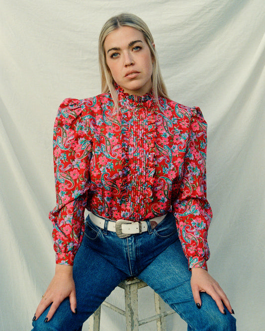 1970s Floral Sears Blouse | 8