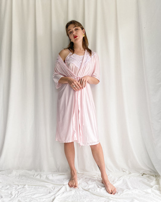Baby Pink Slip Dress & Robe | 10