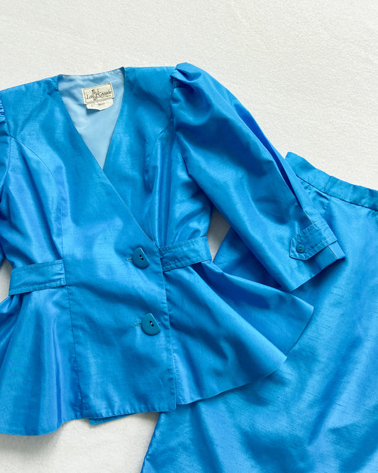 1980s Bright Blue Two Piece Set, Made in NZ | 8
