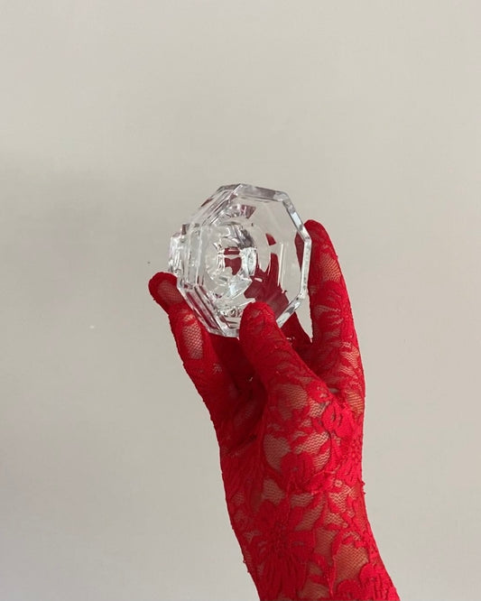 French Glass Candlestick Holders | Set of 2