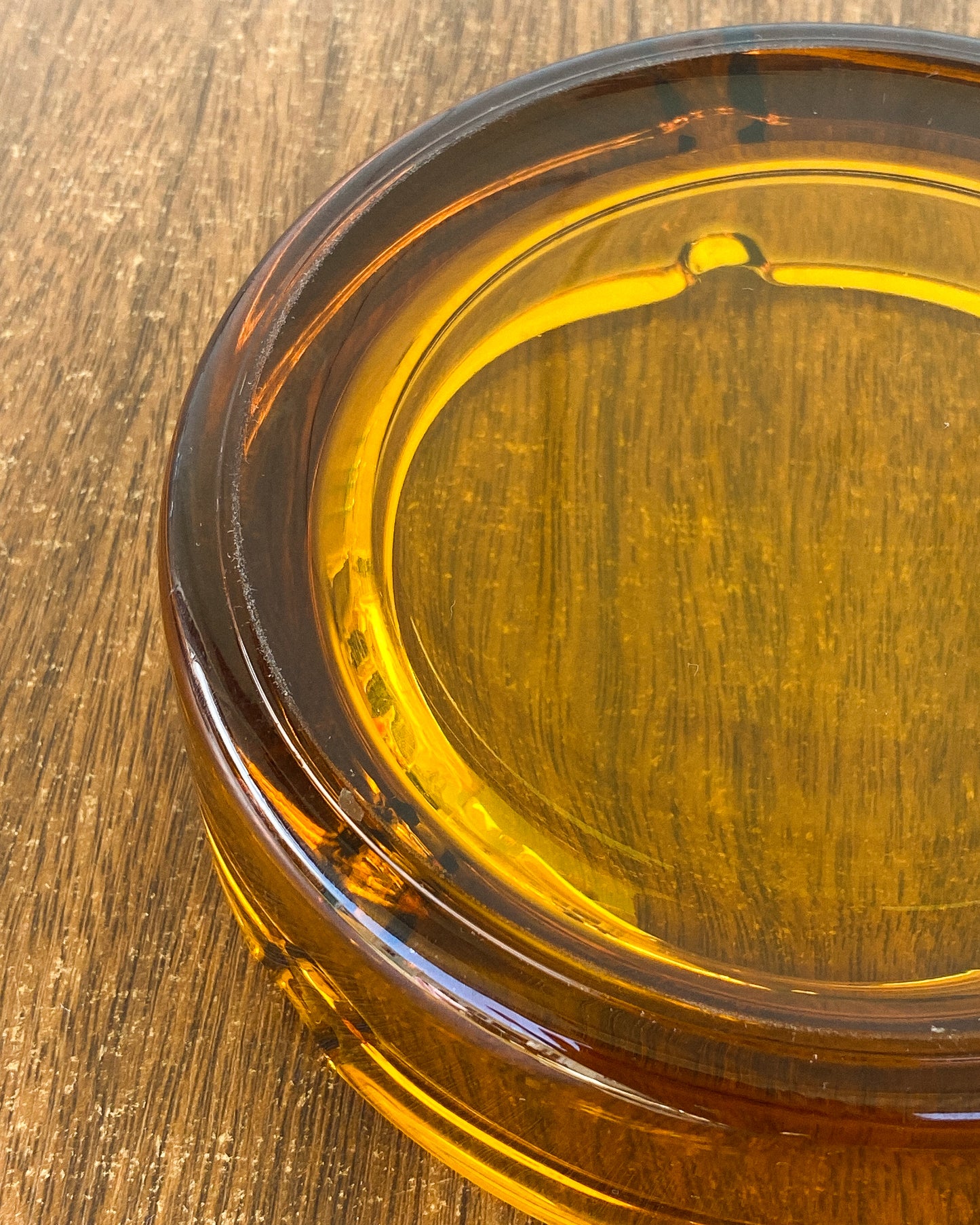 Vintage Amber Glass Ashtray | Made in Italy