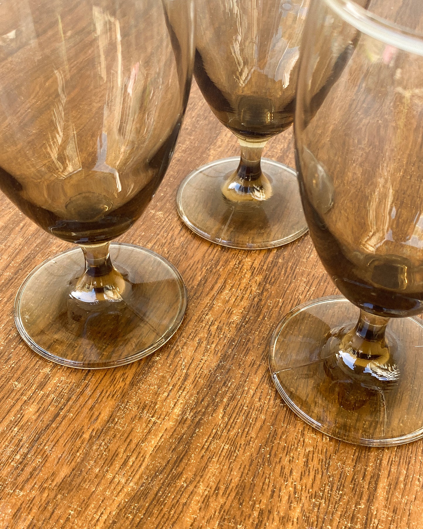 Stemmed Smoke Glasses | Set of 3