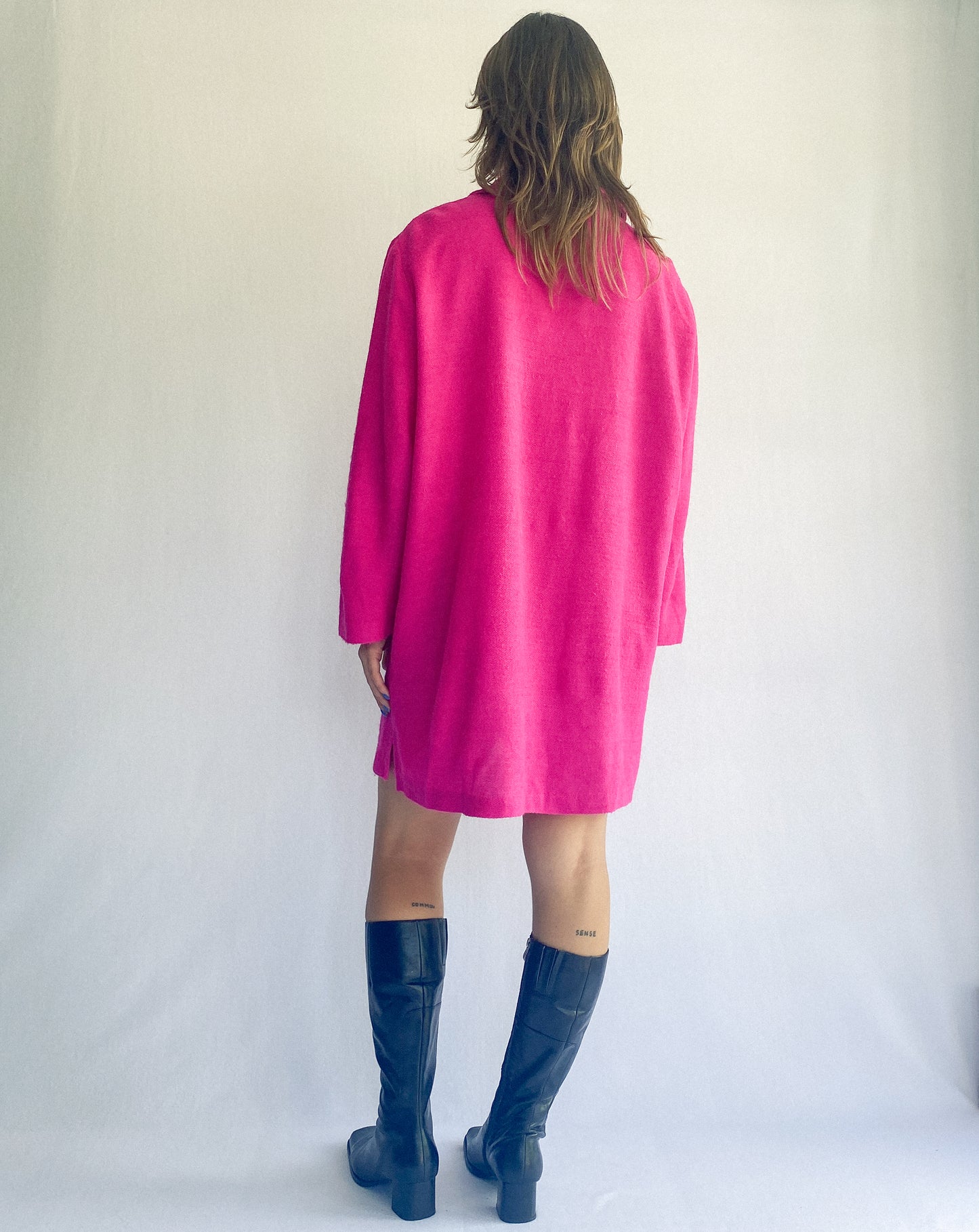 Vintage Fuchsia Light Weight Knit Coat - Made in AUS | 16