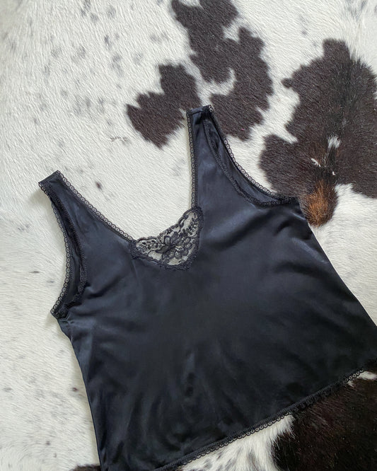 Black Camisole With Lace | Size XL