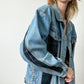 Vintage Denim Jacket With Plaid Detailing | L/XL Size