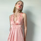 Pink Vintage Frilly Maxi Slip Dress | Size S