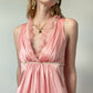 Pink Vintage Frilly Maxi Slip Dress | Size S