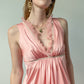 Pink Vintage Frilly Maxi Slip Dress | Size S