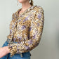 Frilly Animal Print Silk Blouse | Size M-L