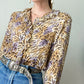 Frilly Animal Print Silk Blouse | Size M-L