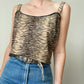 1990s Tiger Print & Sequin Tank Top| Size XL