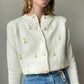 Vintage Cream Cardigan with Floral Embroidery | XS/S Size