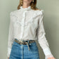 White Lace Rodeo Blouse | Size S