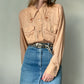 Western Beige Shirt with Horse Shoe Embroidery | Size XL