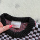 1980s Eaton Checkered & Rose Knit Sweater | Size S