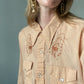 Western Beige Shirt with Horse Shoe Embroidery | Size XL