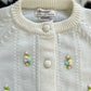 Vintage Cream Cardigan with Floral Embroidery | XS/S Size