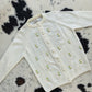 Vintage Cream Cardigan with Floral Embroidery | XS/S Size