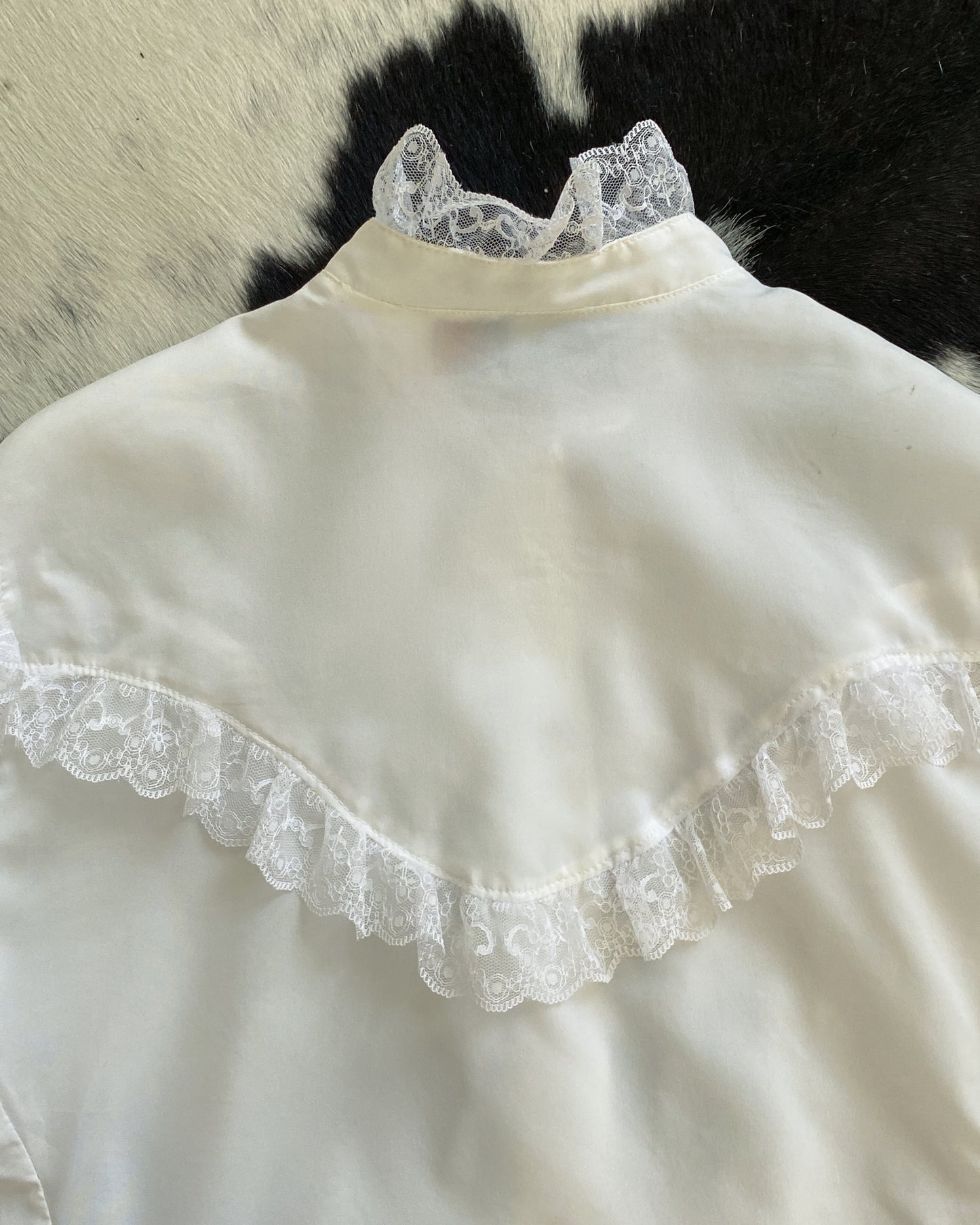 White Lace Rodeo Blouse | Size S