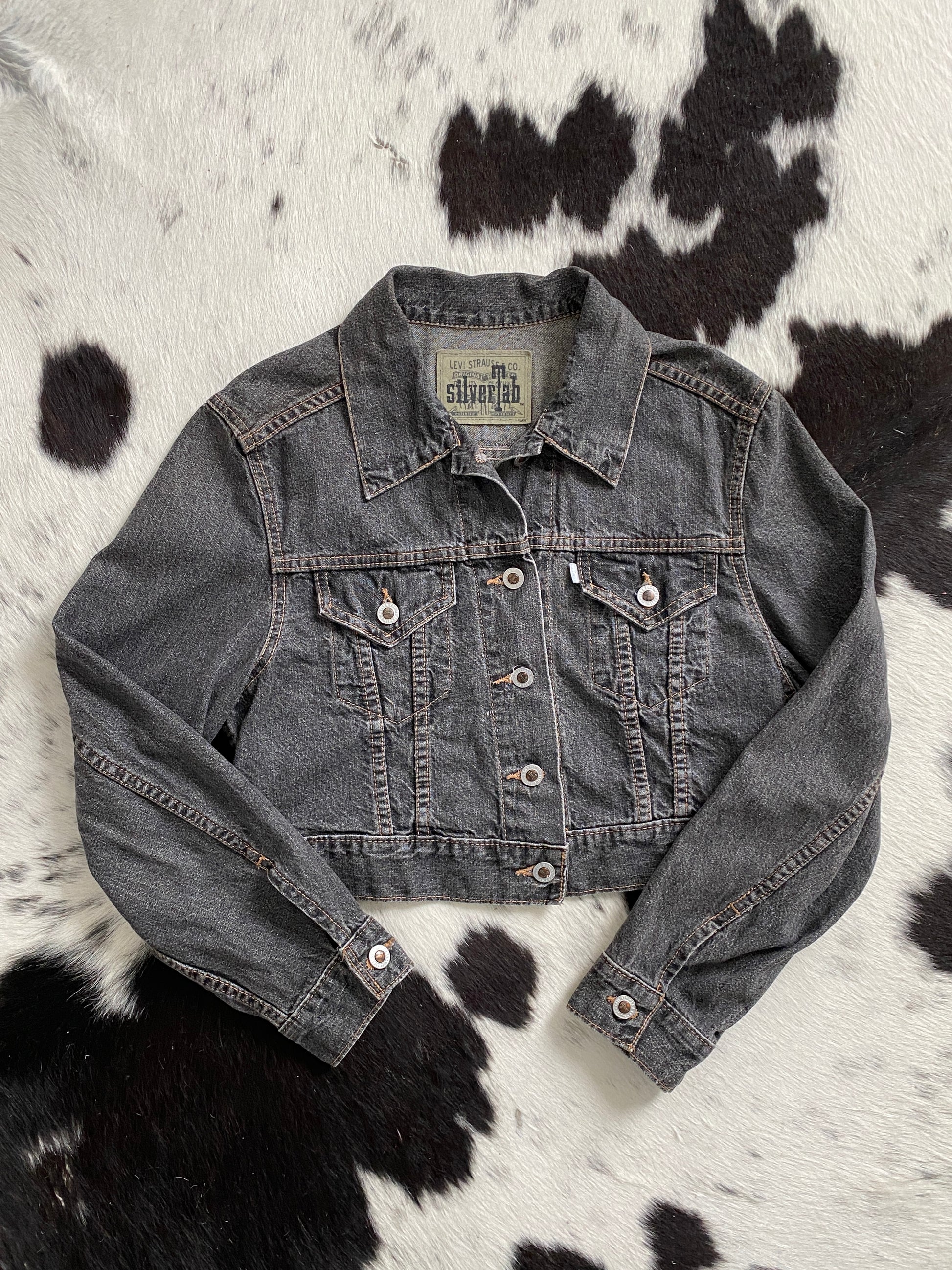 1990s Levi's Silver Tab Cropped Denim Jacket Size XS-M