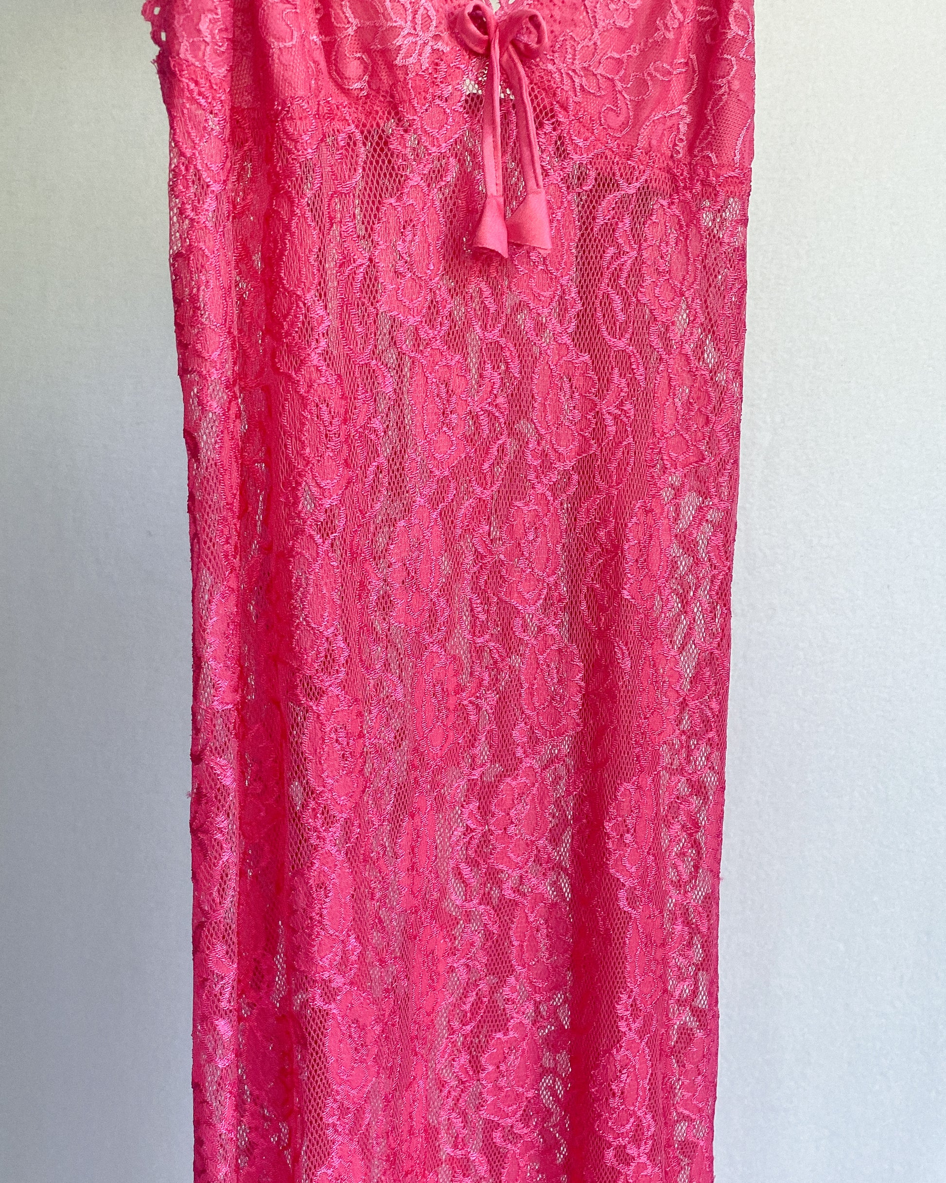 Hot Pink Lace Slip Dress | 8-10 Silly Billy Vintage Hot Pink Lace Slip Dress | 8-10 Silly Billy Vintage