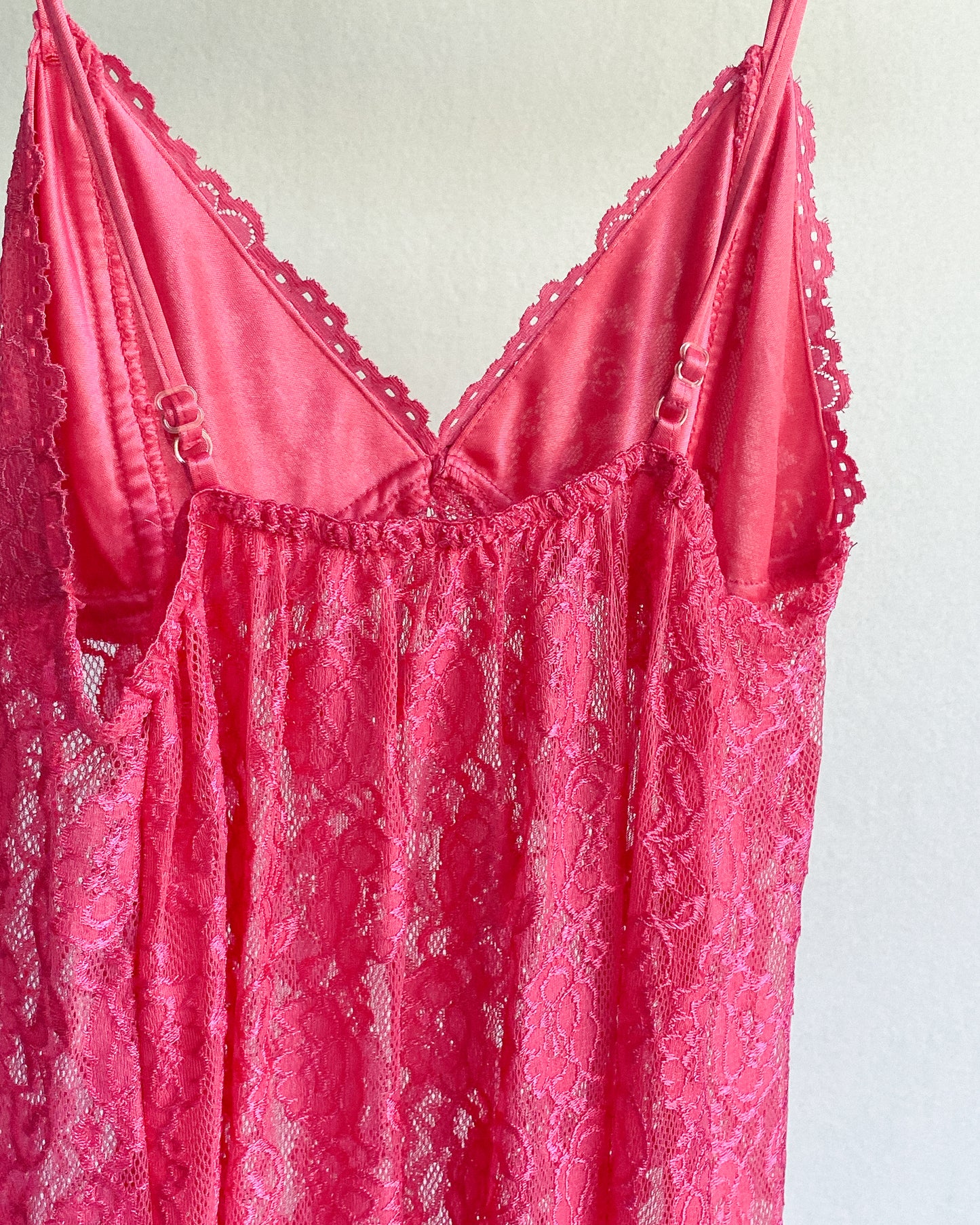 Hot Pink Lace Slip Dress | 8-10