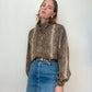 Vintage Glittery Snake Skin Pattern Bomber Jacket | Size M-XL