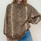 Vintage Glittery Snake Skin Pattern Bomber Jacket | Size M-XL