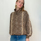 Vintage Glittery Snake Skin Pattern Bomber Jacket | Size M-XL