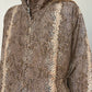 Vintage Glittery Snake Skin Pattern Bomber Jacket | Size M-XL