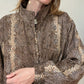 Vintage Glittery Snake Skin Pattern Bomber Jacket | Size M-XL