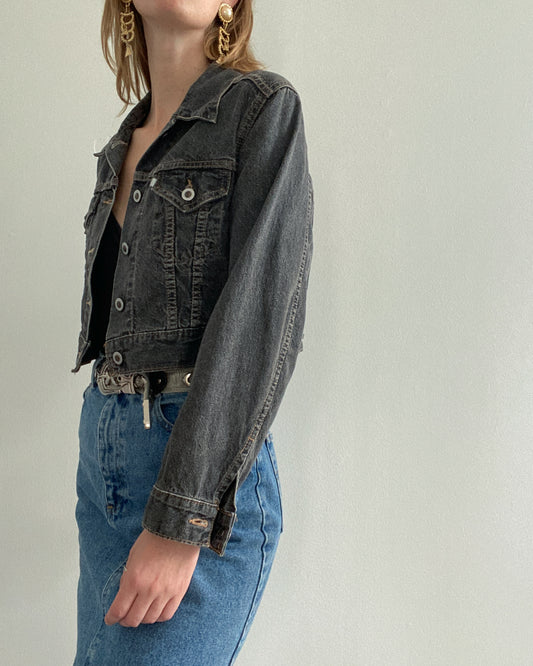 1990s Levi's Silver Tab Cropped Denim Jacket | Size XS-M