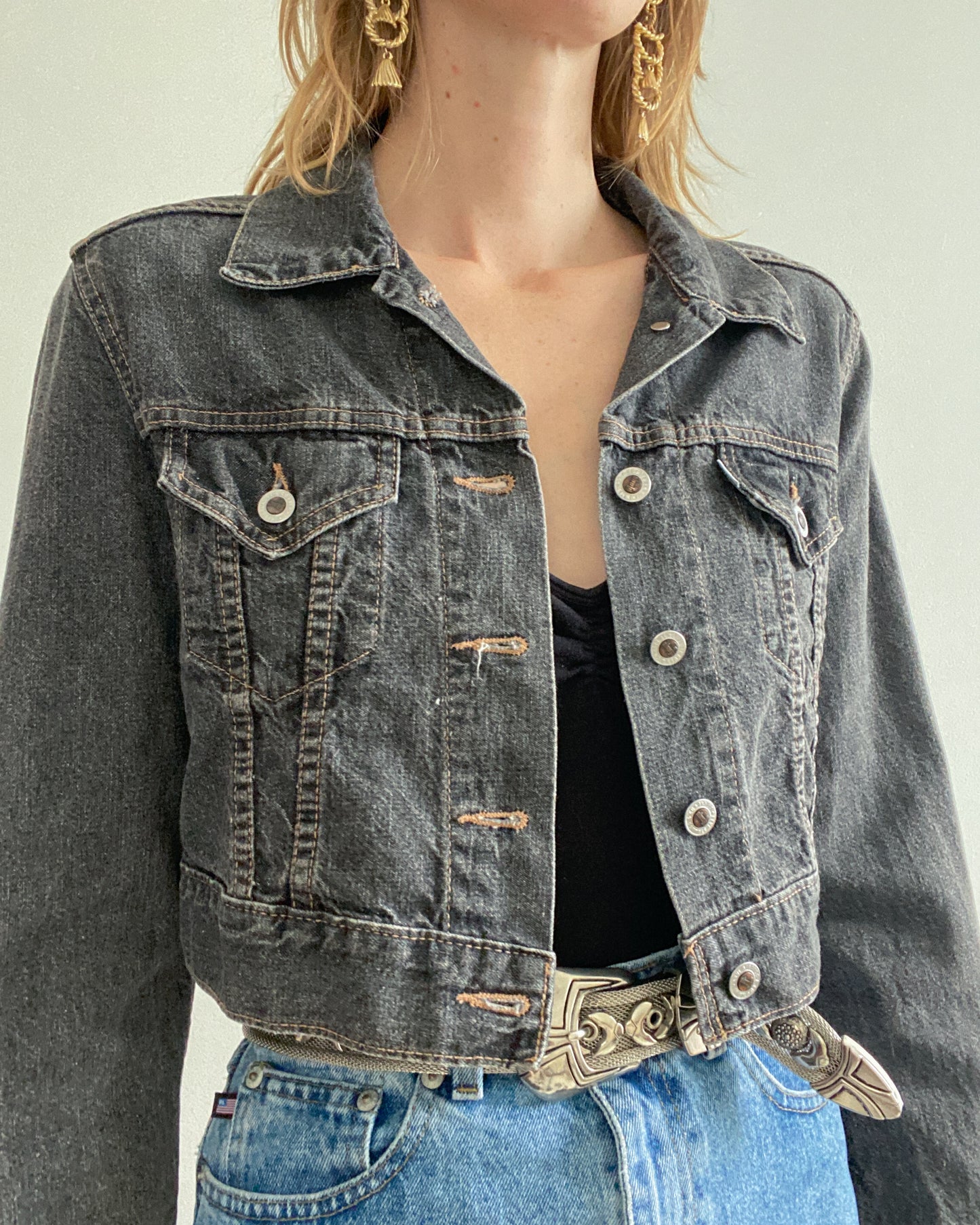 1990s Levi's Silver Tab Cropped Denim Jacket | Size XS-M