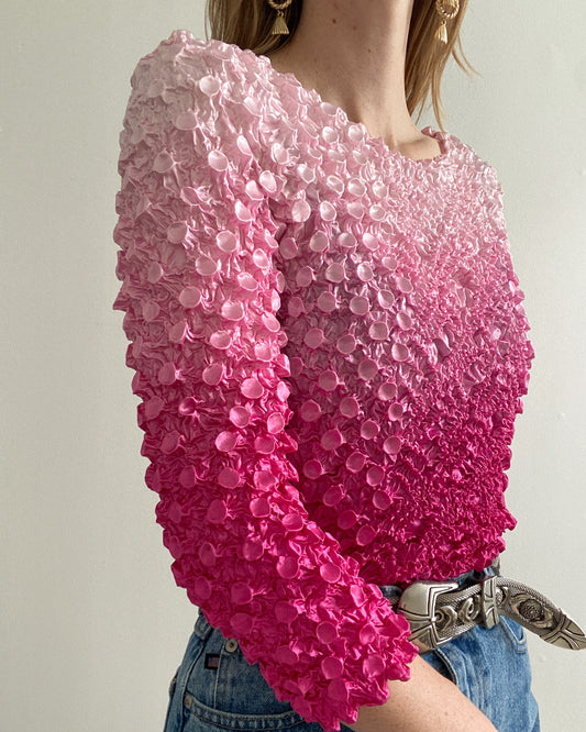 Pink Ombre Popcorn Top | Size S-L